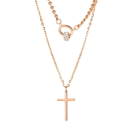 Rose Gold Cross Necklace