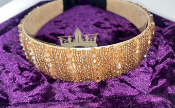Gold crystals headband